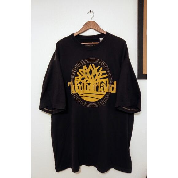 Vintage Y2K Timberland Tee Shirt Mens Black Gold Oversized Tree Logo RARE SZ 3XL - Picture 1 of 8